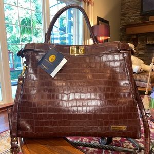 Adrienne Vittadini Crocodile Printed Bag